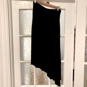 Black Asymmetrical Jersey Skirt Size M